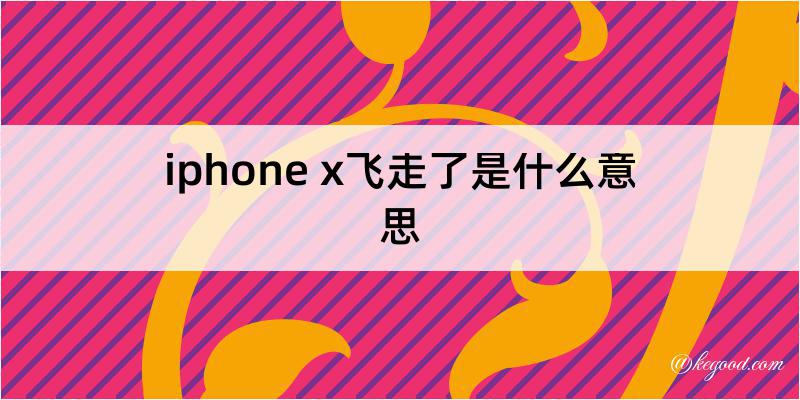 iphone x飞走了是什么意思